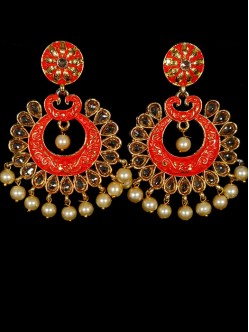 Reverse Ad Earrings With Meenakari Work